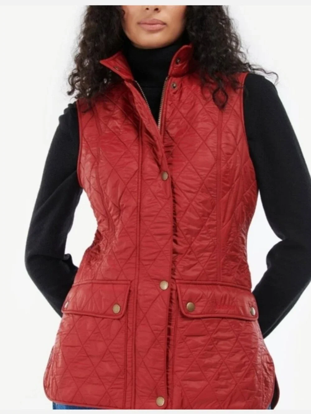 Barbour Wray Gilet Quilted Double Zip Waistcoat Vest Layering Outerwear Size 8